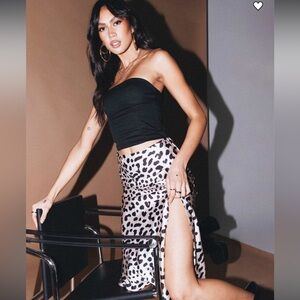 Princess Polly Leopard Print Midi Skirt